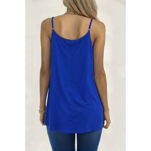 Kadın Ip Askılı Yuvarlak Yakalı Pileli Uzun Viskon Bluz