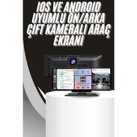 4k 10.2 İnç Çift Kameralı Araç Multimedya Ekranı Carplay Kablosuz Tüm Cihazlara Uyumlu