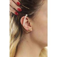 Altın Renk Büyüklü Küçüklü İnci Detaylı Kıkırdak Küpe