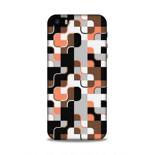 Apple Iphone 5S Uyumlu Kılıf Insomnia (47) Crystal Flex Kılıf Siyah Portakal