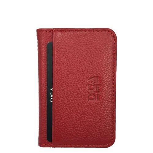 Diga 1169 Hakiki Deri Minimal Kartlık Kırmızı