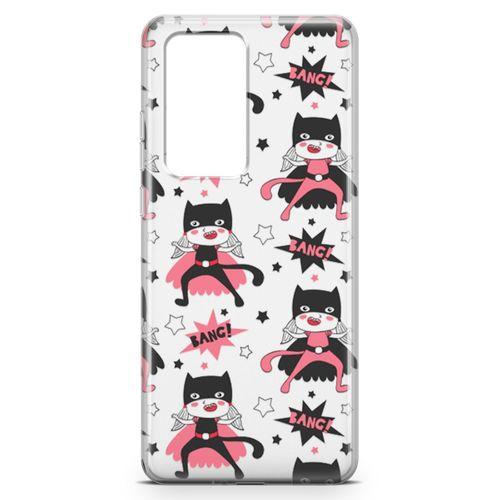 Huawei P40 Pro Kılıf Çoklu Kedi Kızlar Arka Kapak Koruma Desenli Full Koruyucu
