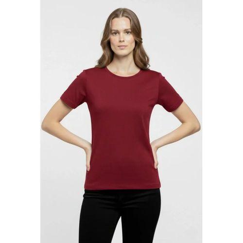 T-Shirt Bisiklet Yaka Slim Fit Likralı Tişört Günlük Basic Body - Bordo