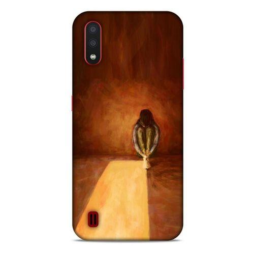 Samsung Galaxy A01 Kılıf Depresyon (47) Crystal Flex Kılıf Siyah Kırmızı