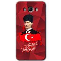 MRCİLETİSİM MRCİLETİSİM Samsung Galaxy J7 2016 Kılıf HD Desen Baskılı Arka Kapak + Temperli Cam - Atatürkiye