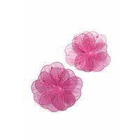 Metal Çiçek Küpe - Pembe