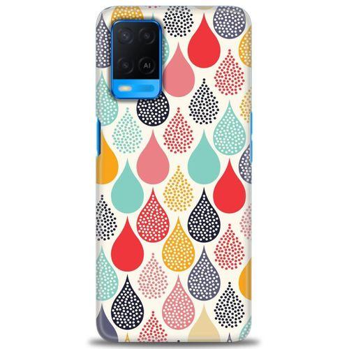 Oppo A54 Kılıf HD Baskılı Kılıf - Renk Damlaları + Tam Ekran Koruyucu