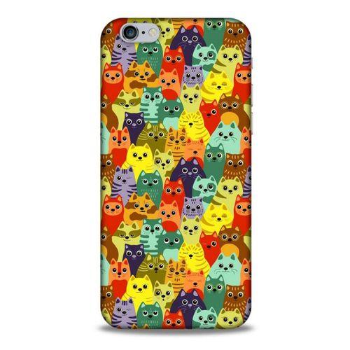 Lopard Apple Iphone 6S Uyumlu Kılıf Kediler (38) Neo Hybrid Kılıf Mor