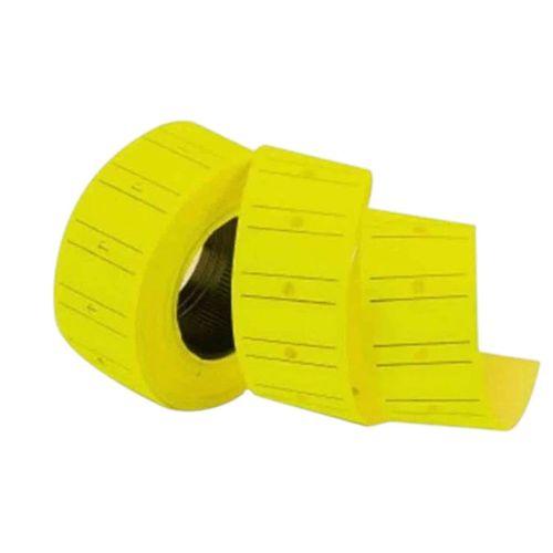 TANEX (12 * 21 mm) ÇİZGİLİ FLO SARI FİYAT ETİKETİ (Ruloda 800 Etiket)