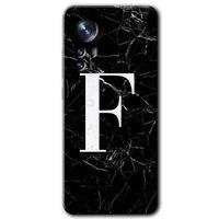 Xiaomi Mi 12 Kılıf HD Desen Baskılı Arka Kapak - Siyah Mermer Desenli F Harfi + Kırılmaz Cam