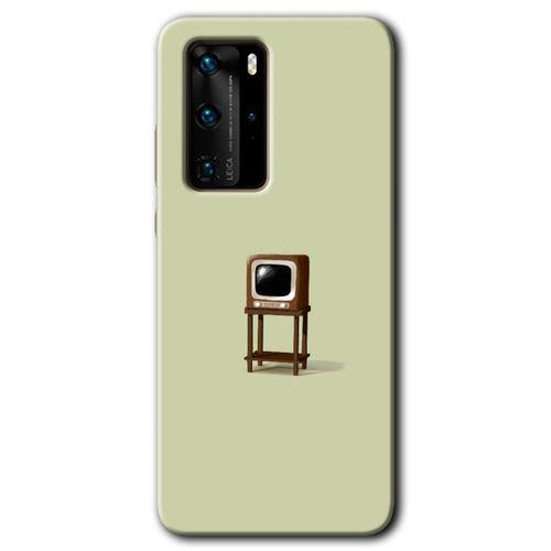 Huawei P40 Pro Kılıf HD Desen Baskılı Arka Kapak - Retro-TV + Kırılmaz Cam