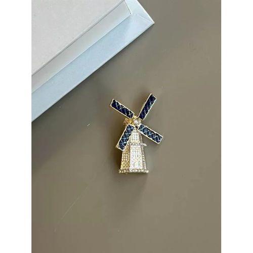 Yel Değirmeni Broş - Altın