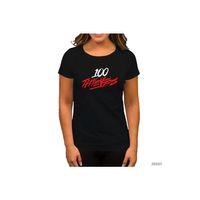 100 Thieves Splash Siyah Kadın Tişört