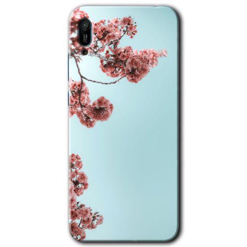 Huawei Y6 2019 Kılıf HD Desen Baskılı Arka Kapak - Japon Çiçeği + Kırılmaz Cam