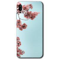 Huawei Y6 2019 Kılıf HD Desen Baskılı Arka Kapak - Japon Çiçeği + Kırılmaz Cam