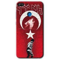 MRCİLETİSİM Honor 9 Lite Kılıf HD Desen Baskılı Arka Kapak + Temperli Cam - Bozkurt Atam