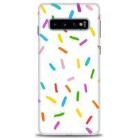 Samsung Galaxy S10 Kılıf HD Baskılı Kılıf - Renkli Konfeti + Tam Ekran Koruyucu