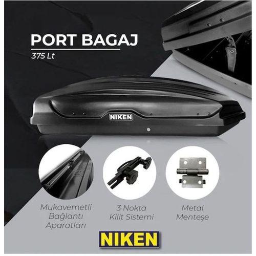 Niken Araç Uyumlu Üstü Port Bagaj Kapalı Tabut 3 Kilitli 375 Lot Siyah Parça