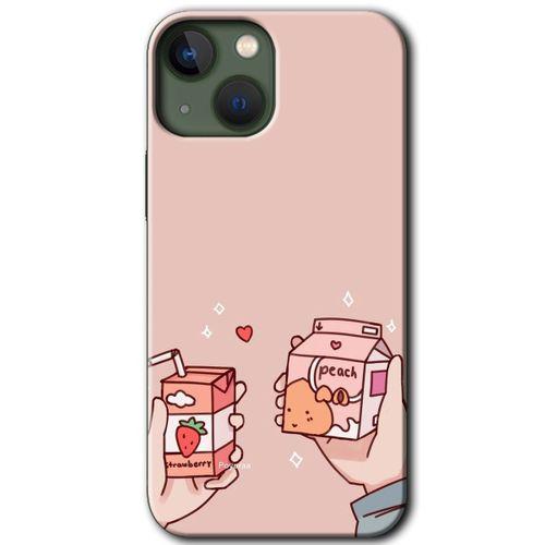 iPhone 13 Kılıf Baskılı Kapak - Meyveli Süt +Tam Ekran Koruyucu