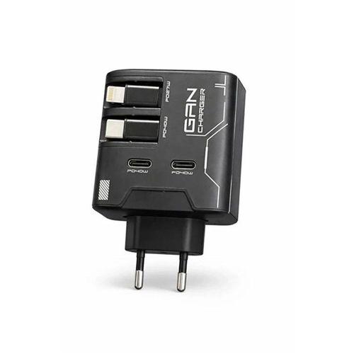 Gan+ Pd 40w Hızlı Şarj Adaptörü Çoklu Çıkış Usb-c Lightning Kablolu Hızlı Şarj Cihazı Ev Ofis Uyumlu Beyaz