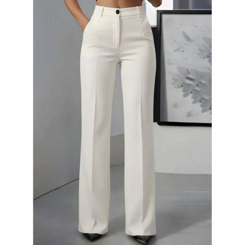 Kadın Yüksek Bel Cepli Ithal Krep Pantolon