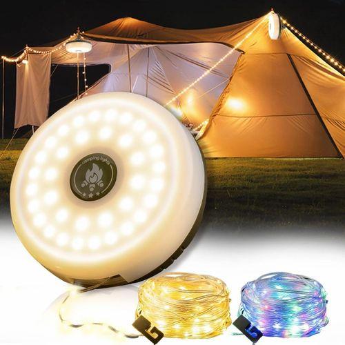 Şarjlı 10 Metre Ledli Şarj Göstergeli 8 Işık Modlu Hareketli Ve Flaşör Modlu Kamp Lambası Led Işık