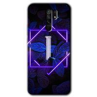 Redmi 9 Kılıf HD Desen Baskılı Arka Kapak - Dark Neon Yaprak I Harfi