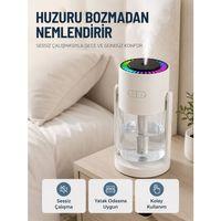 Taşınabilir Hava Nemlendirici Led Işıklı Şeffaf Hazneli Ev Ofis Yatak Odası Nemlendirme Cihazı