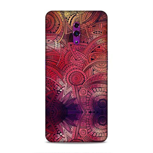 Oppo Reno Kılıf Kirmizi Pembe Motifler Arka Kapak Silikon Koruma Full Koruyucu