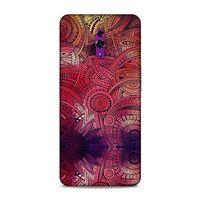 Oppo Reno Kılıf Kirmizi Pembe Motifler Arka Kapak Silikon Koruma Full Koruyucu