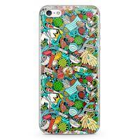 Apple iPhone 5 Kılıf Covid-19 Doodle Arka Kapak Koruma Desenli Full Koruyucu