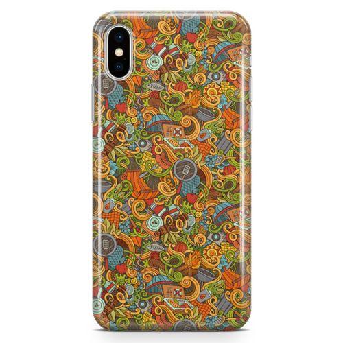 Apple iPhone X Kılıf Doodle Piknik Seti Arka Kapak Koruma Desenli Full Koruyucu