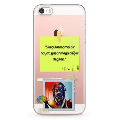 Apple iPhone SE Kılıf Caps Sokrates Hayat Arka Kapak Koruma Desenli Full Koruyucu