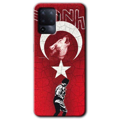 Oppo Reno 5 Lite HD Baskılı Kılıf + 9D Tam Ekran Koruyucu - Bozkurt Atam