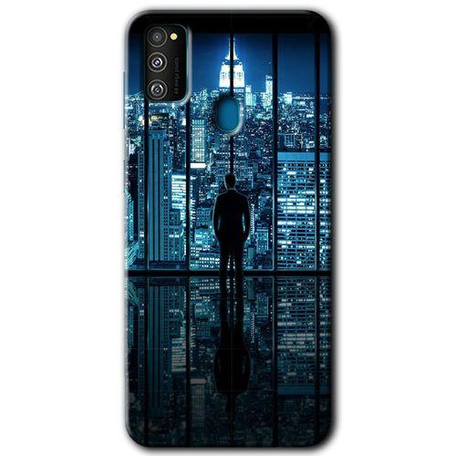 Samsung Galaxy M21 Kılıf HD Desen Baskılı Arka Kapak + Temperli Cam - Şehir Manzarası