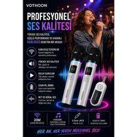 Kablosuz Karaoke Çift Mikrofon 6.5 Mm Sahne Parti Düğün Aktivite Amfi Hoparlör