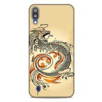 Samsung Galaxy M10 Kılıf Dragons (27) Tasarımlı Kılıf Siyah Ejderha Dövmesi
