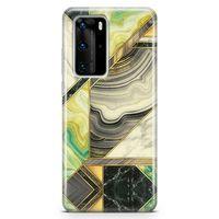 Huawei P40 Pro Kılıf Vintage Mermer Arka Kapak Koruma Desenli Full Koruyucu