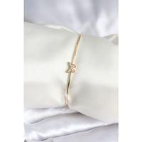 Kelebek Figürlü Zirkon Taşlı Gold Renk Pirinç Kadın Bileklik