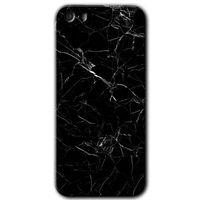 iPhone 5 Kılıf HD Desen Baskılı Arka Kapak + Mat Kobra Cam - Siyah Mermer