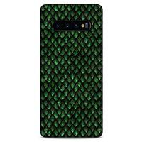Samsung Galaxy S10 Plus Kılıf Dragons (5) Koruma Kabı Ejderha Koyu Yeşil Pul