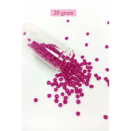 Dökme Cam Kum Boncuk Büyük Boy (6/0) 4 mm - 20 Gram - Açık Mor - BNC094