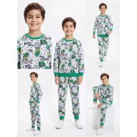 4/10 Yaş Uzay Mekiği Baskılı Pamuk Penye Çocuk Pijama Takımı