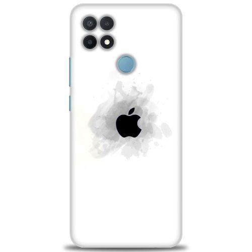 Oppo A15S Kılıf HD Baskılı Kılıf - Siyah Elma + Tam Ekran Koruyucu