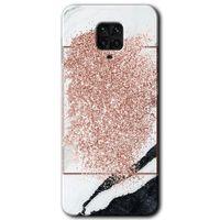 Xiaomi Redmi Note 9 Pro Kılıf Baskılı Arka Kapak - Simli Mermer +Tam Ekran Koruyucu