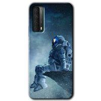 Huawei P Smart 2021 Kılıf HD Desen Baskılı Arka Kapak - Astronot Yalnızlığı