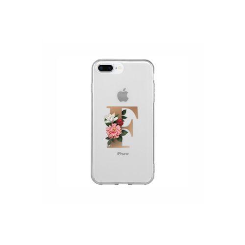 iPhone 8 Plus F Harfi Desenli Şeffaf Telefon Kılıfı