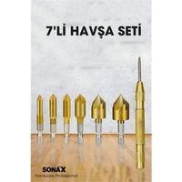 7'li HSS Titanyum Kaplı Kılavuz ve Havşa Matkap Ucu Seti + Otomatik Zımba
