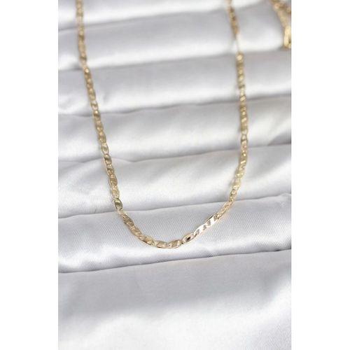 CM 14K Gold Renk Yassı Zincir Model 60 cm Kadın Kolye