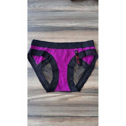 Dantelli Tüllü Mor Külot 3 Lü Paket